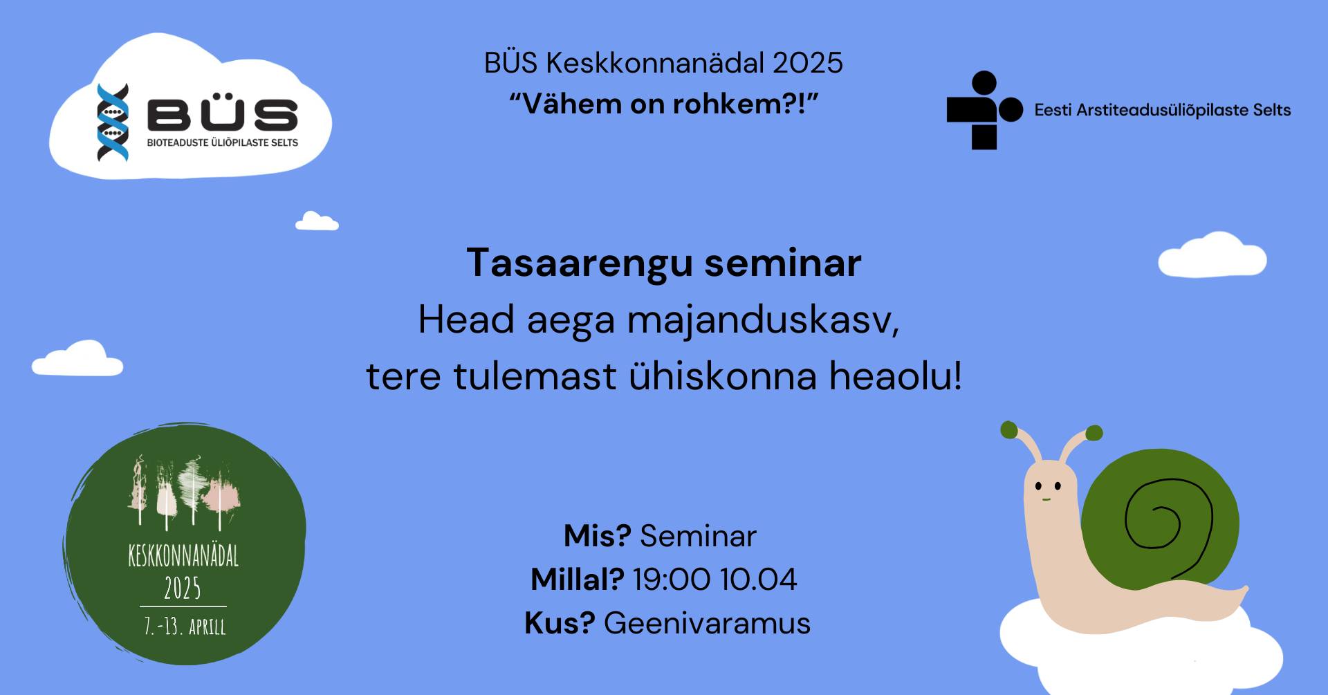 Ürituse Tasaarengu seminar: head aega majanduskasv, tere tulemast phiskonna heaolu! pilt